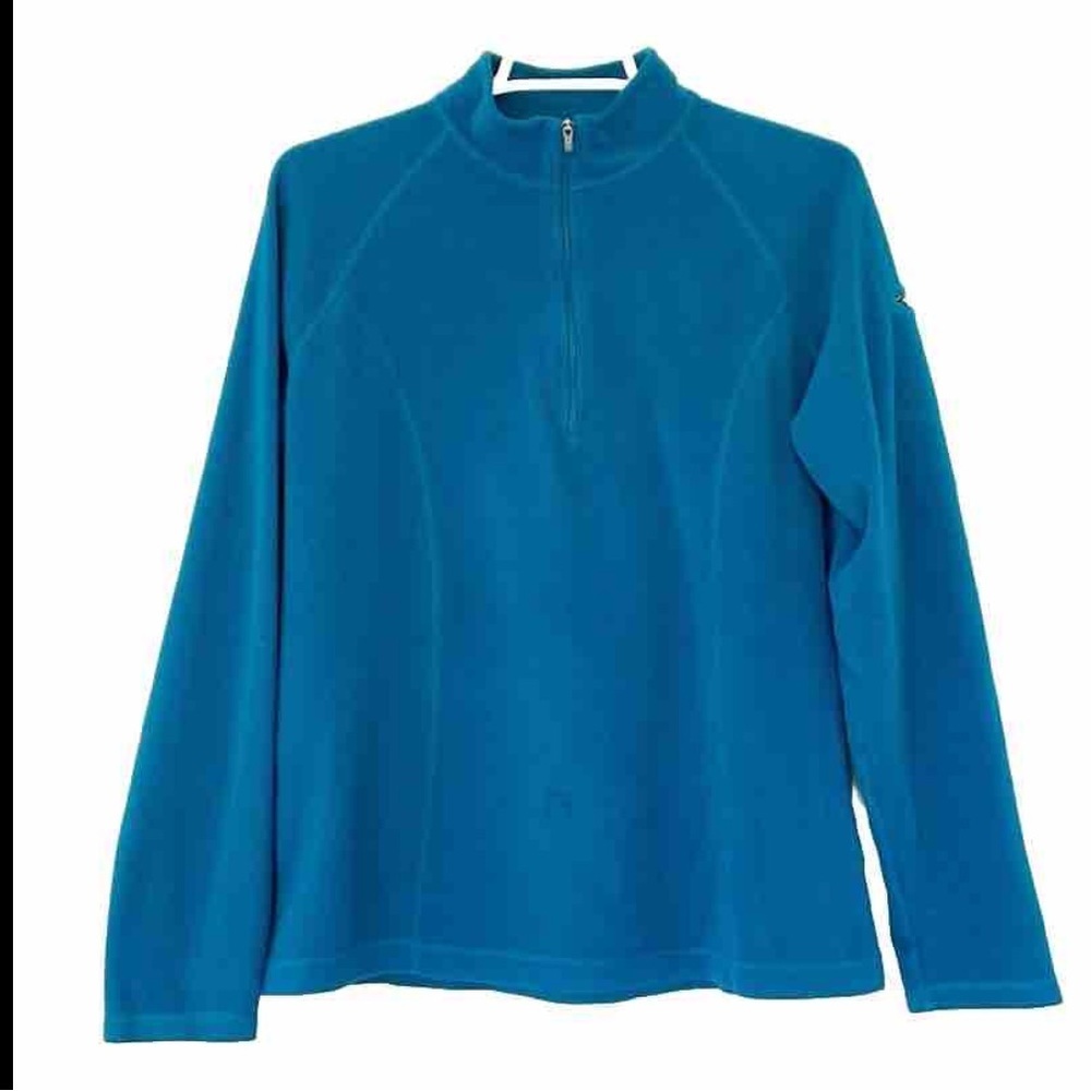 L.L.BEAN fleece pullover top size M blue 1/4 zip jacket